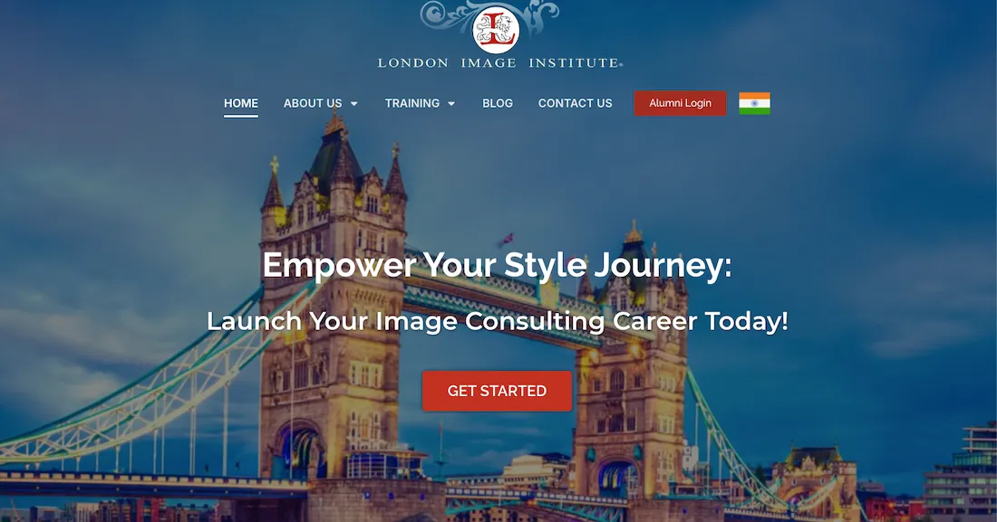 London Image Institute website homepage - image consultant training